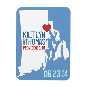 Rhode Island Save the Date - Customizable City Magnet
