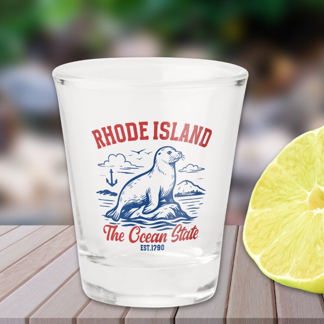 Rhode Island Seal Illustration for Tourists Shot Glass (Creator Uploaded)