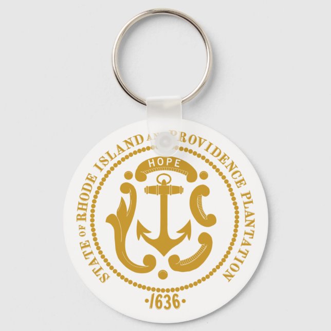 Rhode Island sign Keychain (Front)