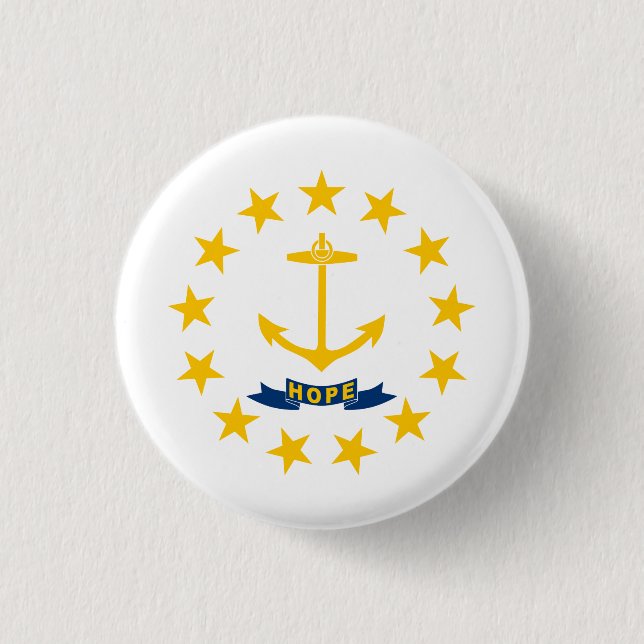 Rhode Island State Flag 1 Inch Round Button (Front)