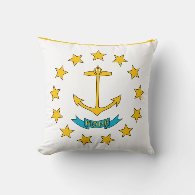 Rhode Island State Flag American MoJo Pillow (Front)