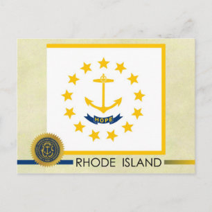 Rhode Island State Flag and Seal Postcard