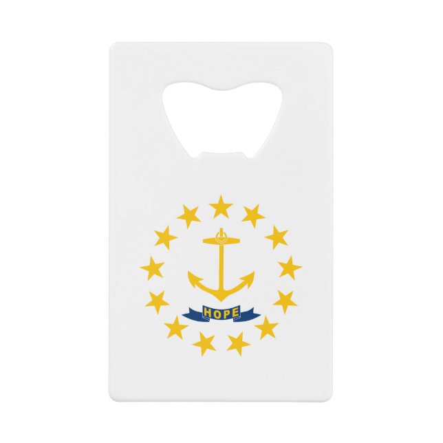 Rhode Island State Flag Credit Card Bottle Opener (Front)