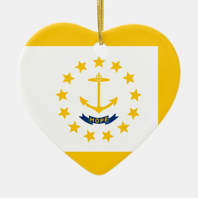 Rhode Island State Flag Design Ceramic Ornament (Front)