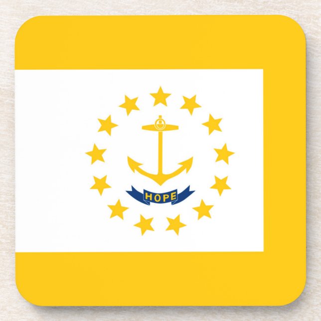Rhode Island State Flag Design Coaster (Front)