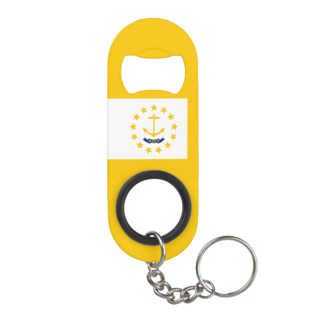 Rhode Island State Flag Design Mini Bottle Opener (Back)