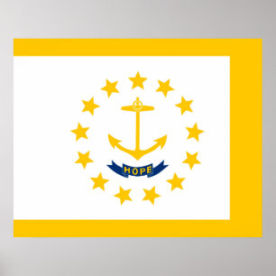 Rhode Island State Flag Design Poster