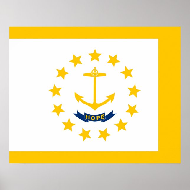 Rhode Island State Flag Design Poster (Front)