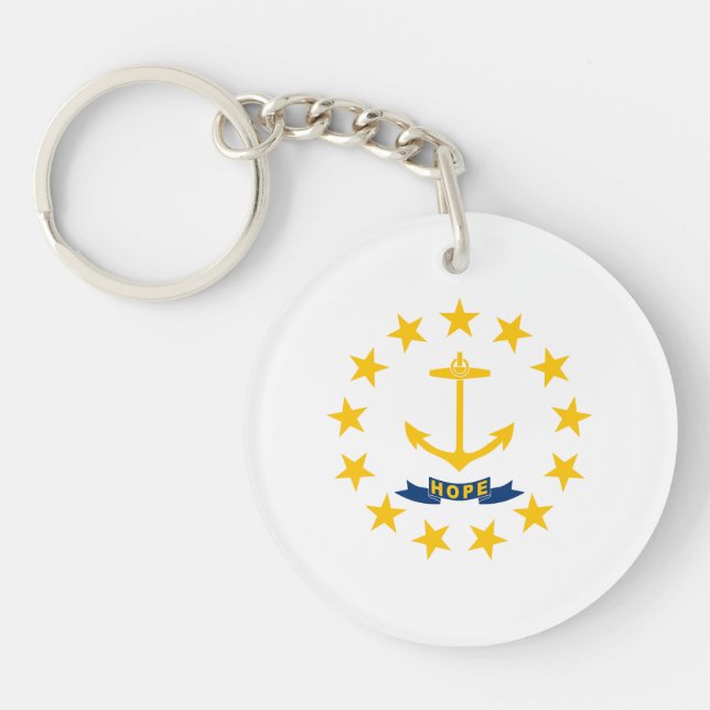 Rhode Island State Flag Keychain (Front)