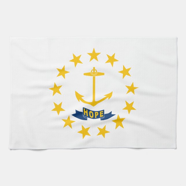 Rhode Island State Flag Kitchen Towel (Horizontal)