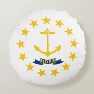 Rhode Island State Flag Round Pillow