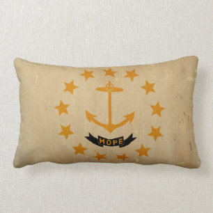 Rhode Island State Flag VINTAGE Lumbar Pillow