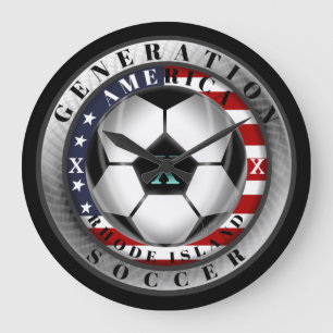 Rhode Island State Generation X American Soccer Large Clock