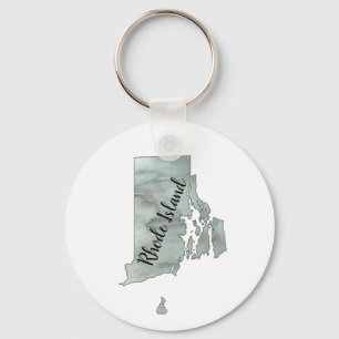 Rhode Island State Illustration  Keychain