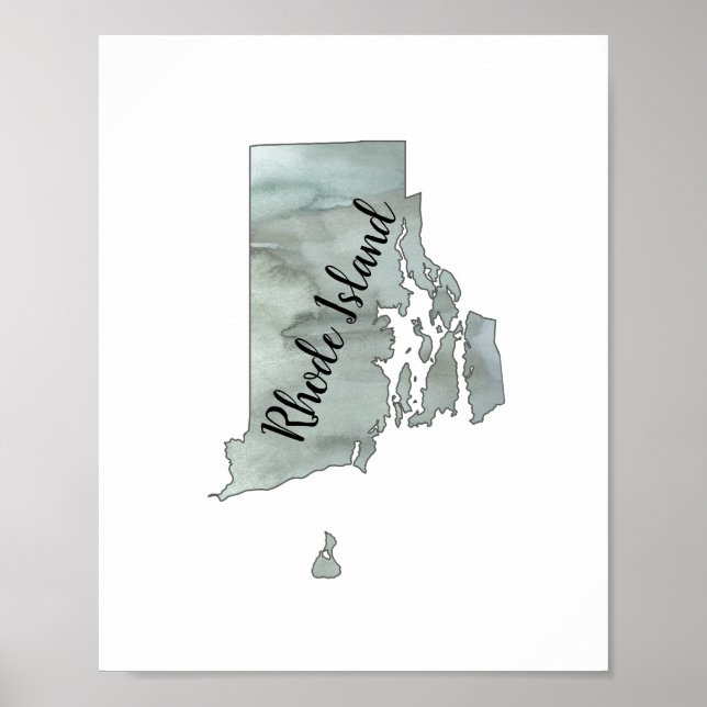 Rhode Island State Illustration  Poster (Front)