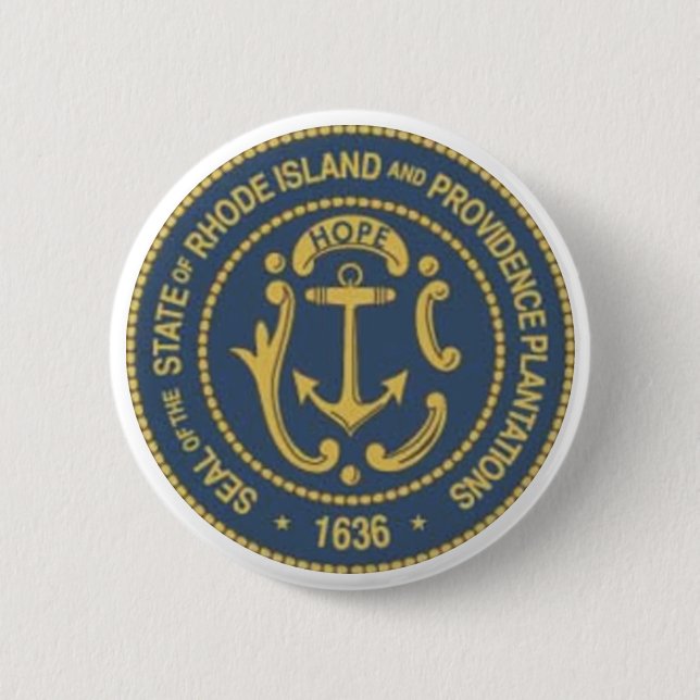 Rhode Island State Seal 2 Inch Round Button (Front)