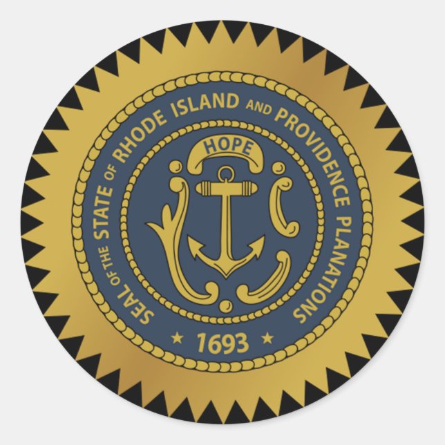 Rhode Island State Seal Sticker (Front)