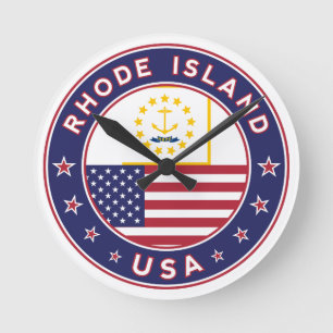 Rhode Island sticker, phone case, tote bag Round Clock