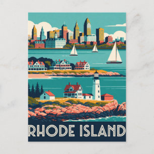 Rhode Island USA Coastal Towns New England Travel Postcard