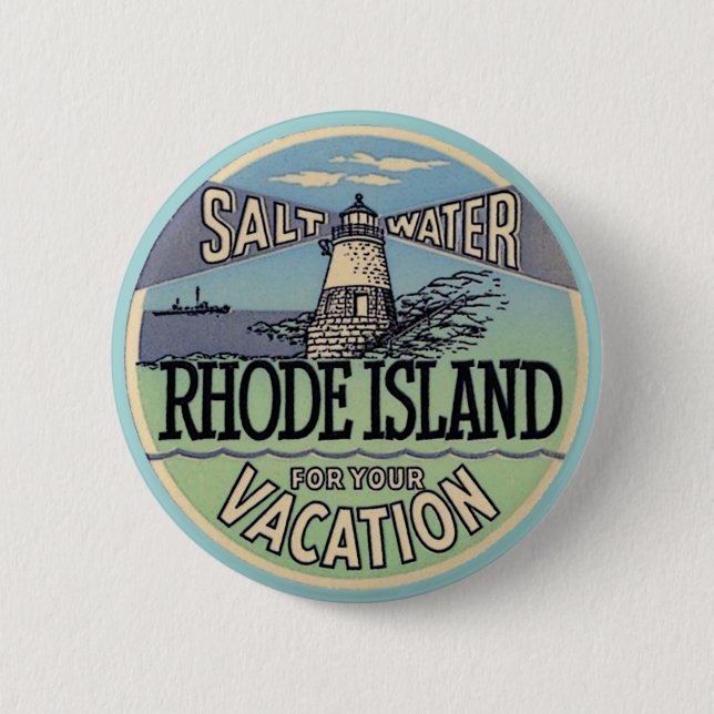 Rhode Island Vintage Travel 2 Inch Round Button (Front)