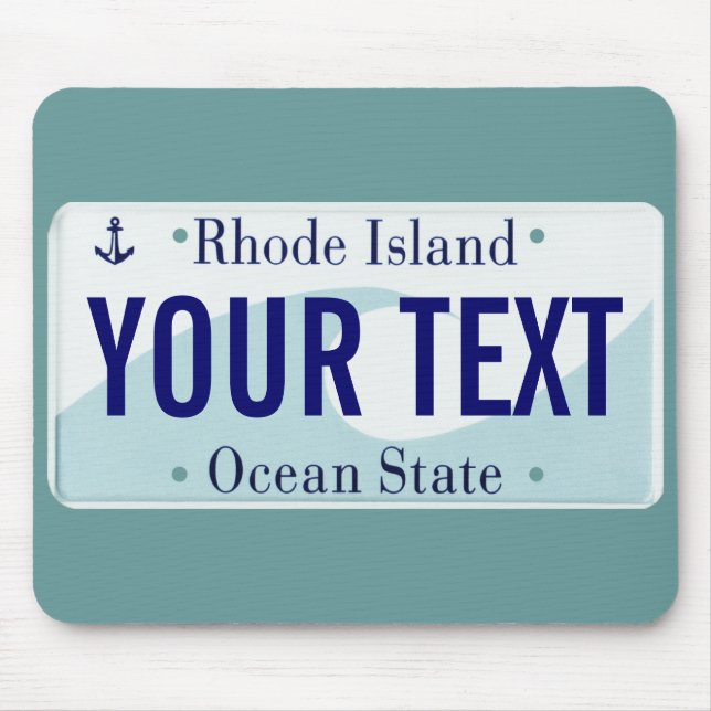 Rhode Island wave ocean state plate mouse pad (Front)