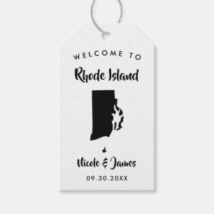 Rhode Island Wedding Welcome Bag Tags, Map Gift Tags