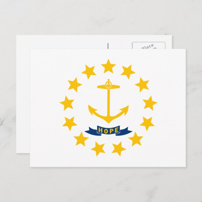 Rhode Islander Flag, Flag of Rhode Island Postcard (Front/Back)