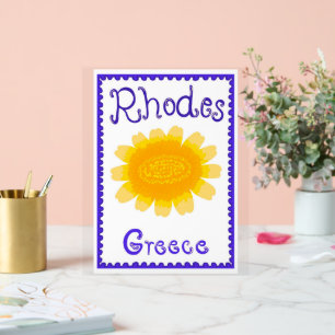 Rhodes Grèce Bold Bloom Bois Taché Tapisserie