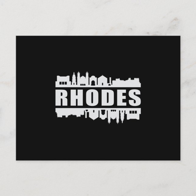 Rhodes Greece City Skyline Cityscape Funny Gift Postcard (Front)