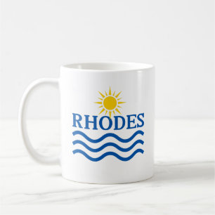 RHODES Greece. Sun Waves Coffee Mug