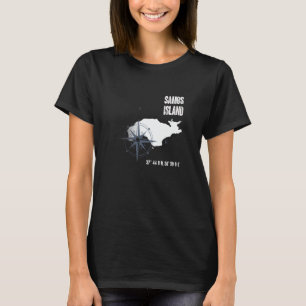 Rhodes Island Mediterranean Sea Coordinates Map Va T-Shirt