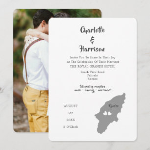 Rhodes Mariage Destination Photo Invitation