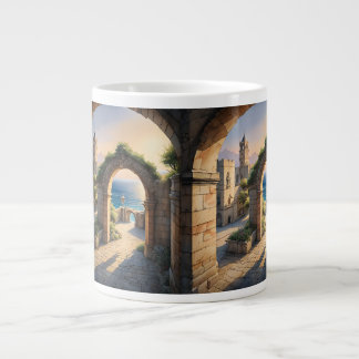 Rhodes Reverie: Sunset Archway Charm Large Coffee Mug