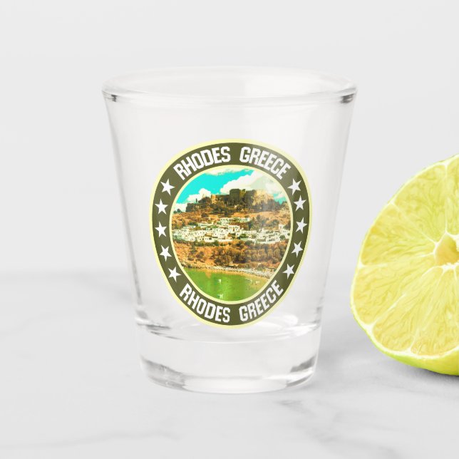 Rhodes                                             shot glass (Front)