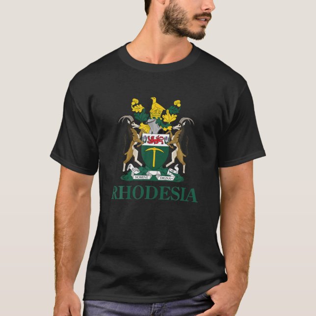 Rhodesia Coat Of Arms Zimbabwe Funny South Africa T-Shirt (Front)