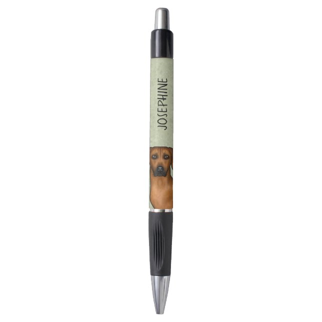 Rhodesian Ridgeback African Lion Dog Head And Name Pen (Front Vertical)