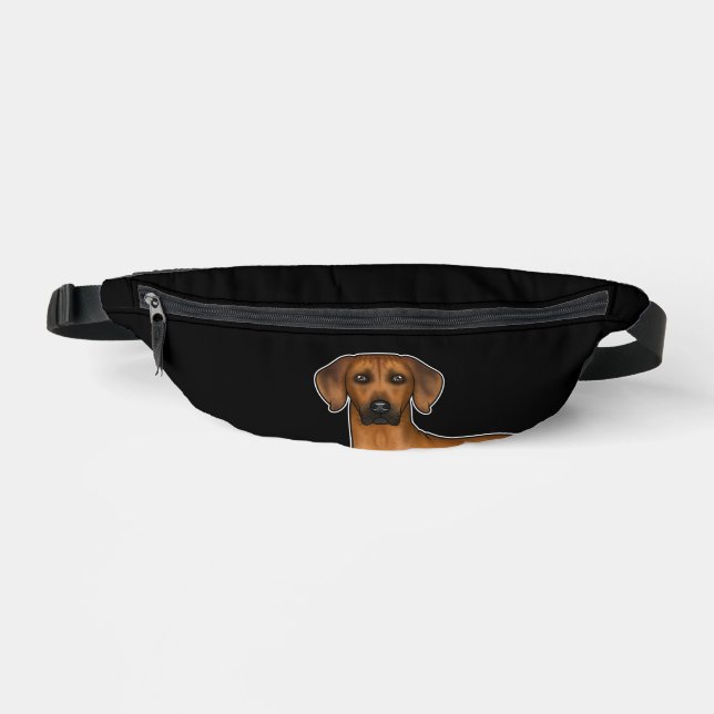 Rhodesian Ridgeback African Lion Dog Head On Black Fanny Pack (Front)