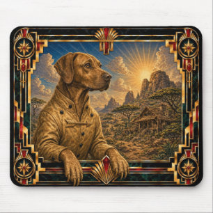 Rhodesian Ridgeback, Art Deco Dog Mouse Pad