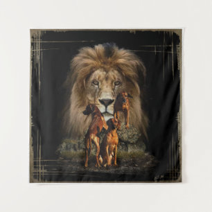Rhodesian Ridgeback avec Tapisserie Lion