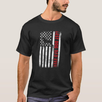 Rhodesian Ridgeback Best Dog Dad Ever American Fla T-Shirt