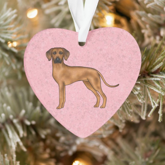 Rhodesian Ridgeback Brown African Lion Dog Pink Ornament (Tree)