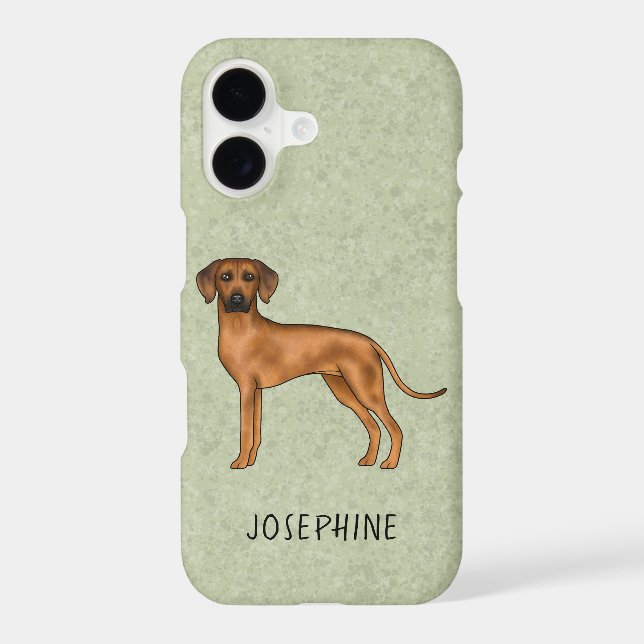 Rhodesian Ridgeback Brown Lion Chien Avec Le Nom V (Verso)