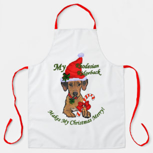Rhodesian Ridgeback Christmas  Apron