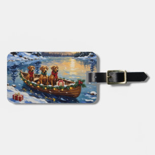 Rhodesian Ridgeback Christmas Boat Holiday Luggage Tag