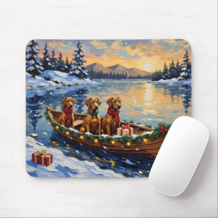 Rhodesian Ridgeback Christmas Boat Holiday Mouse Pad