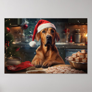 Rhodesian Ridgeback Christmas Cookies Holiday Poster