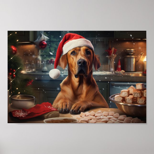 Rhodesian Ridgeback Christmas Cookies Holiday Poster (Front)