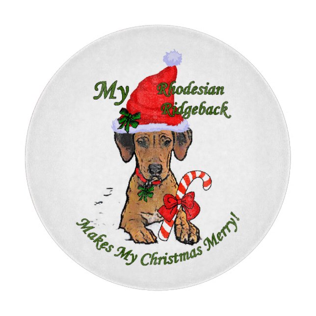 Rhodesian Ridgeback Christmas Cutting Board (Front)
