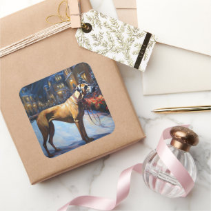 Rhodesian Ridgeback Christmas Festive Season Square Sticker