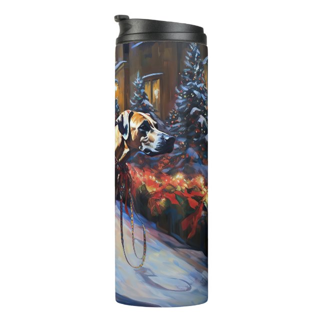 Rhodesian Ridgeback Christmas Festive Season Thermal Tumbler (Rotated Right)